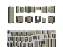 Cocina esquinera panel de roble/antracita 287x60x81.6 fame-line