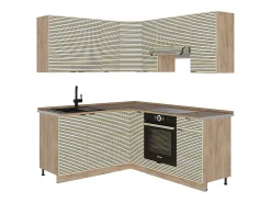 Cocina esquinera panel de roble/roble goldkraft 190x46x81.6 fame-line