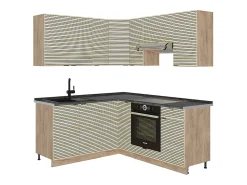 Cocina esquinera panel de roble/roble goldkraft 190x60x81.6 fame-line