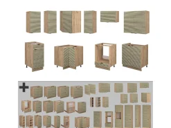 Cocina esquinera panel de roble/roble goldkraft 190x60x81.6 fame-line