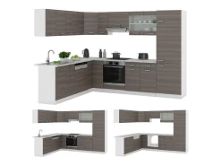 Cocina esquinera precioso gris/blanco 287x46x81.6 r-line