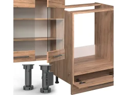 Cocina esquinera roble dorado 347x46x81.6 fame-line