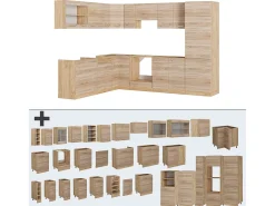 Cocina esquinera roble sonoma/goldkraft 287x60x81.6 r-line