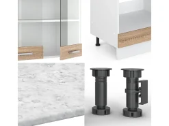 Cocina esquinera sonoma/blanco 287x60x81.6 r-line