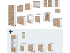 Cocina esquinera sonoma/blanco 287x60x81.6 r-line