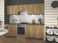 Cocina estilo roble y gris antracita Wotan RUSTICA
