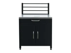 Cocina exterior de acero 1 cajón y 2 puertas, 80cm negro