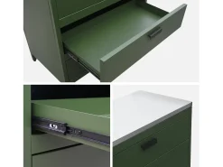 Cocina exterior de acero 3 cajones, 80cm verde