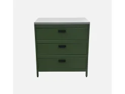 Cocina exterior de acero 3 cajones, 80cm verde