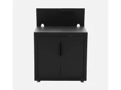 Cocina exterior de acero 2 puertas 1 gancho, 80cm negro