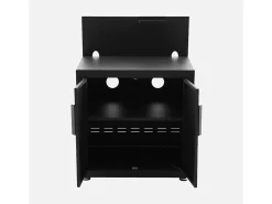 Cocina exterior de acero 2 puertas 1 gancho, 80cm negro
