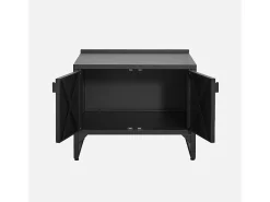 Cocina exterior de acero, 2 puertas, 80cm negro