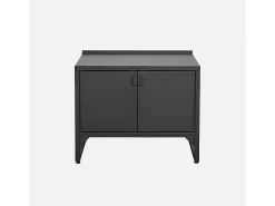 Cocina exterior de acero, 2 puertas, 80cm negro
