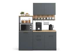 Cocina individual antracita 160x60x81.6 egbert
