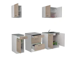 Cocina Modular Eko 5 Muebles Roble Jackson/Blanco 180cm
