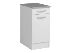 Cocina modular Eko blanca melamina con encimera 240 cm ancho