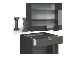 Cocina para solteros antracita-oro landhaus 140x60x81.6 fame-line