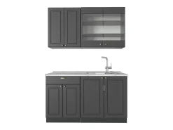 Cocina para solteros antracita-oro landhaus 140x60x81.6 fame-line