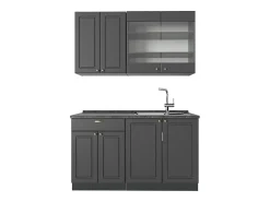 Cocina para solteros antracita-oro landhaus 140x60x81.6 fame-line