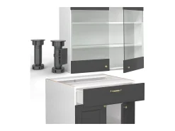 Cocina para solteros antracita-oro/blanco 140x46x81.6 fame-line