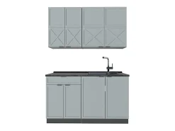 Cocina para solteros azul claro/gris antracita 140x60x81.6 fame-line