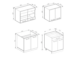 Cocina para solteros blanco/antracita 140x46x81.6 r-line