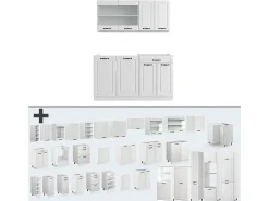Cocina para solteros casa de campo blanca/blanca 140x60x81.6 r-line