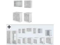 Cocina para solteros hormigón 140x60x81.6 r-line