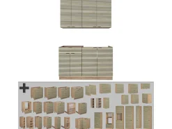 Cocina para solteros panel de roble/roble goldkraft 140x46x81.6 fame-line