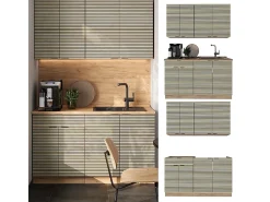 Cocina para solteros panel de roble/roble goldkraft 140x46x81.6 fame-line