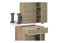 Cocina para solteros panel de roble/roble goldkraft 140x46x81.6 fame-line