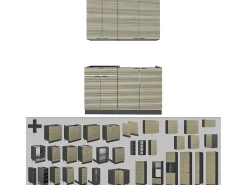 Cocina para solteros panel de roble/antracita 140x46x81.6 fame-line