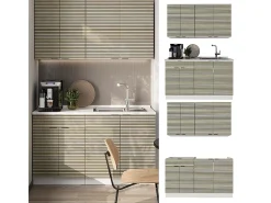 Cocina para solteros panel roble/blanco 140x46x81.6 fame-line