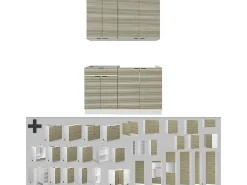 Cocina para solteros panel roble/blanco 140x46x81.6 fame-line
