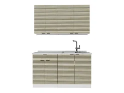 Cocina para solteros panel roble/blanco 140x46x81.6 fame-line