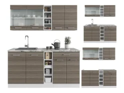 Cocina para solteros precioso gris/blanco 160x46x81.6 r-line