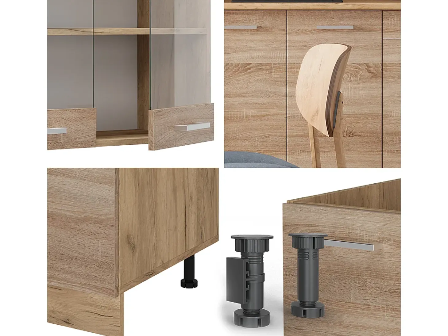 Cocina para solteros roble sonoma/goldkraft 140x46x81.6 r-line