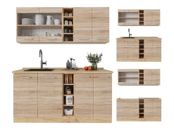 Cocina para solteros roble sonoma/goldkraft 160x46x81.6 r-line