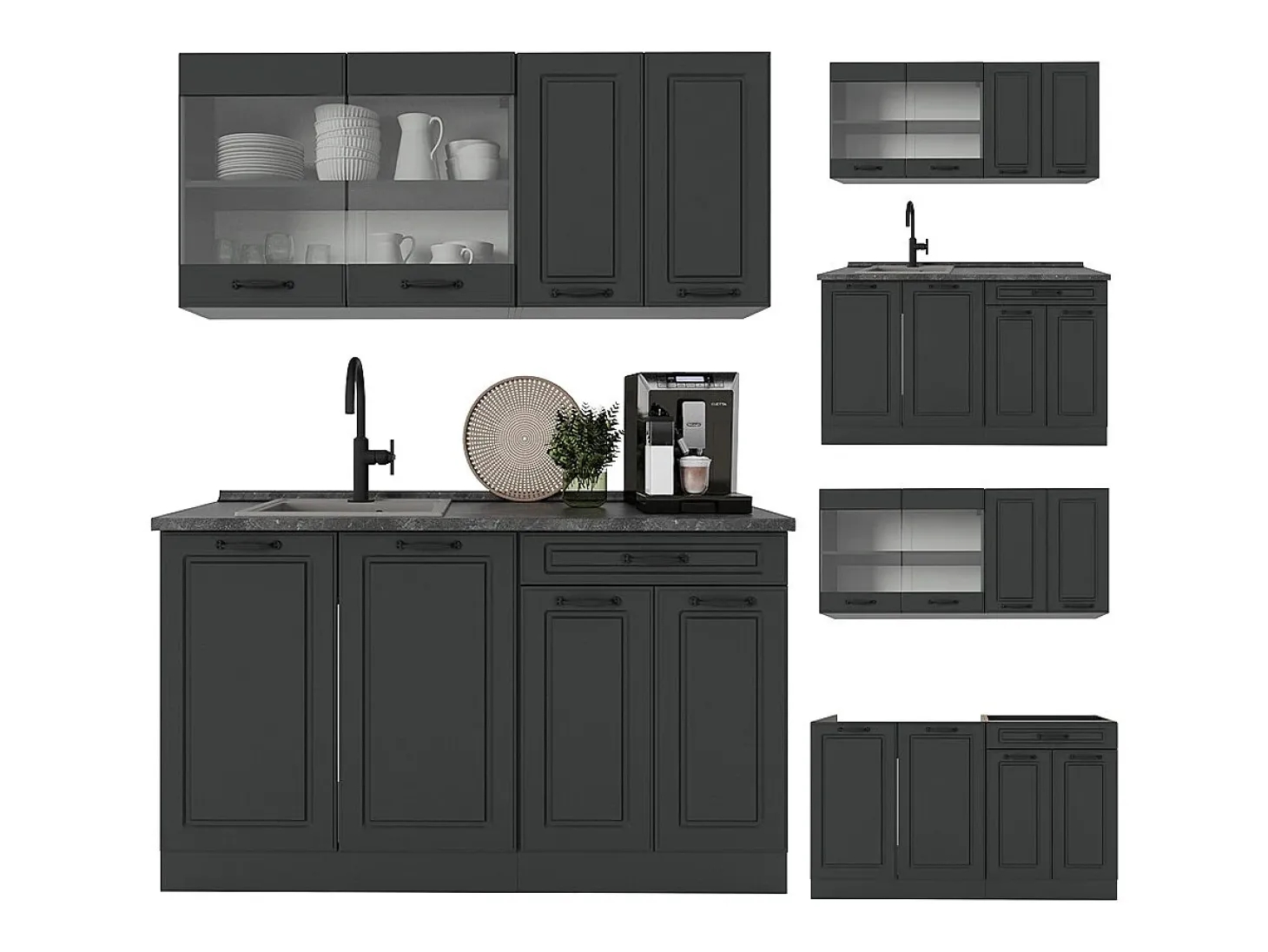 Cocina versátil antracita casa de campo/antracita 140x60x81.6 r-line