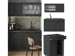 Cocina versátil antracita casa de campo/antracita 140x60x81.6 r-line