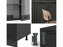 Cocina versátil antracita casa de campo/antracita 140x60x81.6 r-line