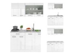 Cocina versátil blanco alto brillo/blanco 140x60x81.6 r-line