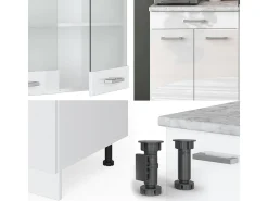 Cocina versátil blanco alto brillo/blanco 140x60x81.6 r-line
