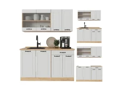 Cocina versátil casa de campo blanca/roble dorado 140x60x81.6 r-line