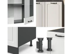 Cocina versátil casa de campo blanca/antracita 140x60x81.6 r-line