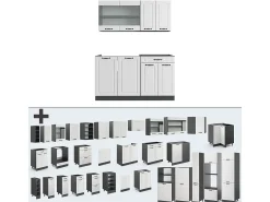 Cocina versátil casa de campo blanca/antracita 140x60x81.6 r-line
