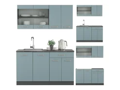 Cocina versátil gris azulado/antracita 140x60x81.6 r-line
