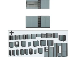 Cocina versátil gris azulado/antracita 160x60x81.6 r-line