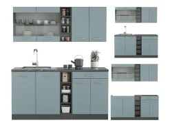 Cocina versátil gris azulado/antracita 160x60x81.6 r-line