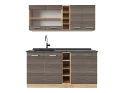 Cocina versátil gris noble/roble dorado 160x60x81.6 r-line